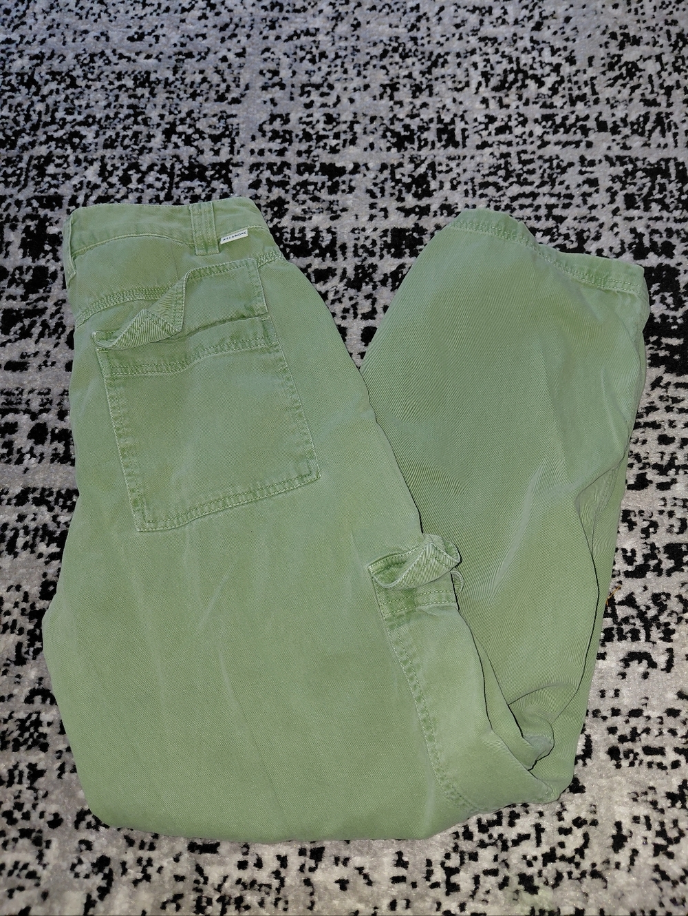 Billabong Walk Along Pants Green Twill Cargo Utilitarian Wide Leg Trousers Sz - Picture 14 of 14